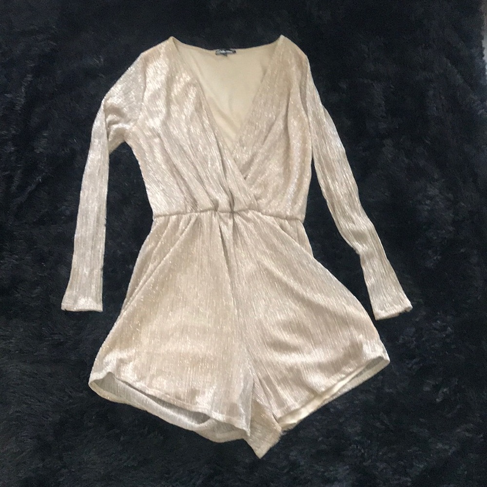 Gold metallic romper